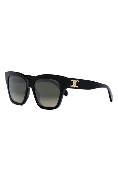 CELINE Triomphe 55mm Round Sunglasses